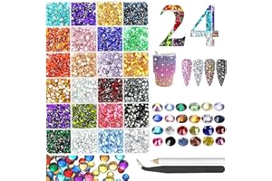 ALOCIAM 22000pcs strass résine pour l’artisanat, Silverback Bulk 4mm SS16 Flatback perles rondes, Non-Hotfix Nail Gems Bedazzler, bijoux Bedazzling Kit pour bricolage Art Crafts décoration