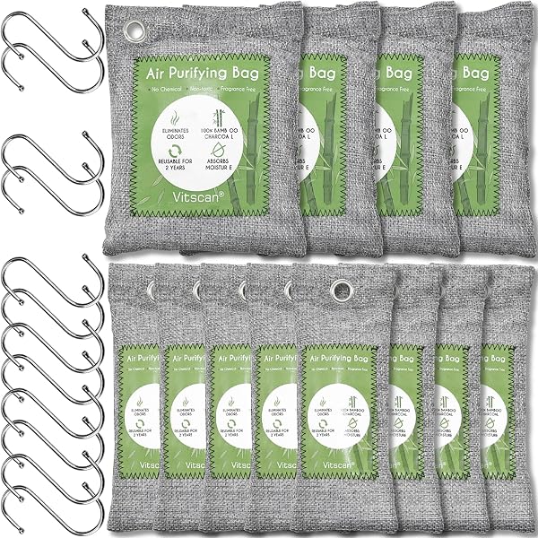 Désodorisant Naturel Charbon Actif Bambou – 1 Paire Anti-Odeurs Pour Chaussures, Gants De Boxe, Tiroirs, Maison – Écologique & Réutilisable
