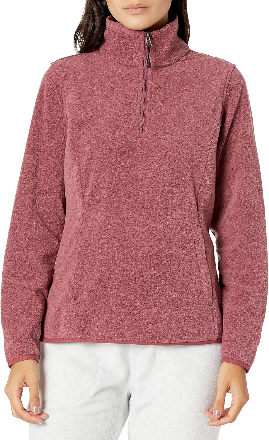 Amazon Essentials Chaqueta de Forro Polar con Cremallera de un Cuarto, Manga Larga y Ajuste Clásico - Colores interrumpidos Mujer