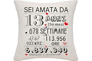 Bommex 13° Regalo di compleanno per ragazze Regalo di compleanno per 13 anni Ragazza Copricuscino per figlia nipote sorella Bestie 13 anni Regalo per compleanno anniversario Natale(13)