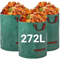 3 Sacs De Jardin WERKA PRO - 200g/m², Verts - 70L, 100L Et 170L - Polyéthylène Résistant