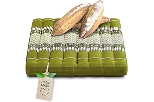 ‎LIVASIA livasia Sitzkissen Stuhlauflage groß - 50x50x6cm - Bodenkissen Indoor/Outdoor, Meditationskissen Yogakissen, Stuhlauflage für Palettenmöbel, Steppkissen für Stuhl und Bank (Grün)