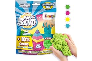 CRAZE MAGIC SAND Sable magique enfant Recharge 250 g Sable à modeler 4 couleurs Recharge sable cinétique 41215