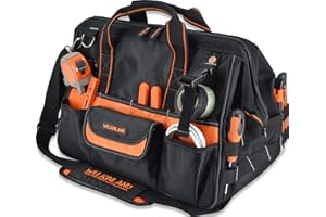 WELKINLAND 16" Heavy Duty Tool Organizer - 34-Pocket Open Top Bag for HVAC, Electricians & Drills