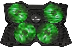 SureFire Bora Gaming Laptop Cooling Pad - laptop cooler 12"-17" - laptop fan cooling pad - cooling base for laptops - external notebook fan up to 1200 rpm - max 26 dBA - green I powered by Verbatim