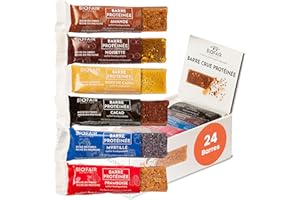 BIOFAIR NUTRITION - Barre Protéinée Bio - Pack Découverte 6 Saveurs - Lot de 24 Barres Protéinées - Saine, 100% Naturelle et Fabriquée en France