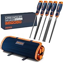 Uaorexplo Lot De 5 Mini Limes à Main En Métal - Longueur Totale : 16 Cm - Limes Aiguilles En Alliage D'acier - Comprend : Rond, Bidemi-rond, Plat, Carré, Triangulaire. Outils De Lime à Main De