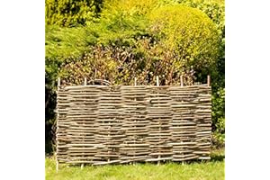 Papillon 5 Pack Premium Hazel Hurdle Garden Fence Panels Wattle Fencing Panel 90cm x 1.8cm (6ft x 3ft)