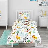 Bloomsbury Mill - Reversible Duvet Cover Set for Boys and Girls &ndash; Jungle Animals/Jungle Animals &ndash; Single Duvet Set and Pillow