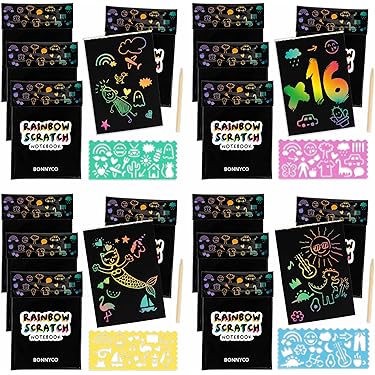 VPAFPEKG Dessin a Gratter Adulte, 8 Carte a Gratter Enfants