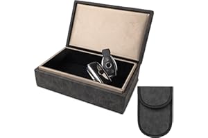 Ananta Faraday Box for Car Keys – Military-Grade RFID Signal Blocking, Magnetic Closure & Spare Key Pouch (Grey)