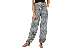Urban GoCo Femmes Boho Harem Pantalon Dames Floral Imprimer Élastiquée Taille Pantalon