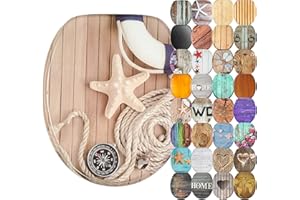 Sanilo WC Sitz mit Absenkautomatik, viele schöne Holz Toilettendeckel zur Auswahl, hochwertige und stabile Qualität (Maritim)