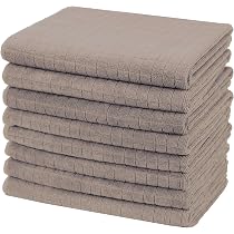 Gryeer 8 Torchons de Cuisine en Microfibre - Serviettes de Cuisine Doux et Super Absorbant, 45 x 65 cm, Rose