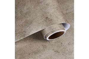 VaryPaper Peel and Stick Metallisk Brun Betongtapet 40x200 cm Tjockt Cementkontaktpapper Klibbig Baksida Plast Industriell Ta