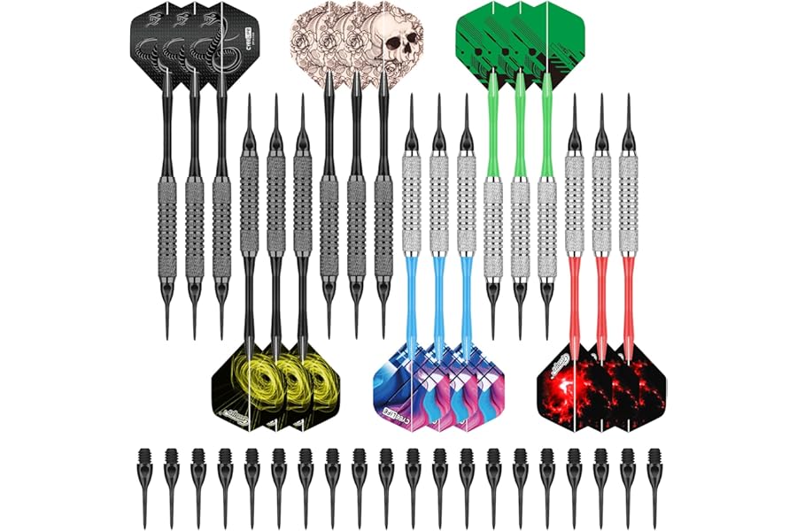 CyeeLife Darts Plastic Tip - 18pcs Soft Tip Darts Set for Electronic Dart Board