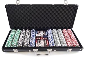 Grimaud - Malette de Poker Premium 500 jetons 11,5g marqués - 2 jeux de 54 cartes - jetons Dealer - Livret de règle - Mallette en aluminium