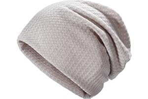 ZLYC Women Slouchy Jersey Beanie Summer Knit Hat Thin Stretch Skull Caps