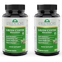 Greenich Green Coffee Bean Extract 800mg Max Potency 50% Chlorogenic Acids, Raw Green Coffee Antioxidant Supplement…