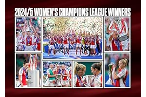 RJR PRINTS Arsenal Ladies 2024/5 Champions League Final Signed A4 Montage Autograph Photo Print With Pre Printed Signatures That Would Make A Great Gift For Any Fan.