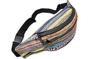 HCZ Riñonera Hippie Estilo étnico Tamaño Mediana con 2 Bolsillos Riñonera para Hombres Mujeres y Niños,Multicolor para Viajes, Festivales, Vacaciones, Senderismo, Correr, al Aire Libre (Multicolor 1)