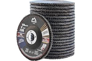 Merryland Disque à Lamelles 125 Métal pour Meuleuse d'Angle, 125mm Grain 80 T29 Disques à Rabat 20 Pièces, Corindon Bleu de Zirconium INOX Acier Fer Disques Abrasifs, Craft-Line FC1108414-20