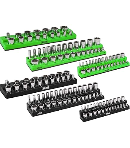 ARES 28-teiliges Steckschlüssel-Set 1/4 Zoll – Metrisch, 90 Zahn Ratsche, Mit Magnet-Organizer