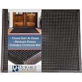 Paspas, dayanıklı, kau&ccedil;uk, parmak ucu, dış mekanlar i&ccedil;in, 24 in&ccedil; x 32 in&ccedil;, siyah, 1