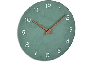 ‎TFA DOSTMANN TFA Dostmann Wanduhr analog, 60.3054.04, in Holz-Optik, Quarzuhrwerk mit langer Batterielaufzeit, jadegrün, MDF Holzfaser, (L) 297 x (B) 45 x (H) 297 mm