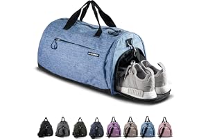 Fitgriff® Sport gymväska för män och kvinnor - med skofack och våt ficka - fitnessväska 58 cm x 31 cm x 31 cm [50 liter] (ljusblå, medium)