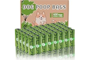 AITODOS TA AiTodos® Lot de 600 Sacs à Crottes de Chien, Vert -31 x 23CM, Polyéthylène-Matériau(40 Rouleaux, 15 par Rouleau)