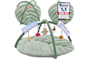 VALY & OLI Valy&Oli® Spielbogen Baby XXL - Extra Weiche Spieldecke Baby inkl. 5 Höhenverstellbaren Sensorischen Spielzeugen - Spielebogen Babies zur Motorik & Sinnesförderung, Baby Play Mat & Baby Gym