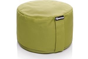 BODYMATE Coussin de méditation & Yoga (zafu) surélevé H20 cm Ø31 cm - Rembourrage en Coques de Sarrasin, Housse 100% Coton - Lavable en Machine