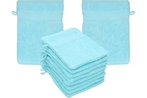 Betz 10 guanti da bagno manopola Palermo 100% cotone misure 16 x 21 cm colore turchese