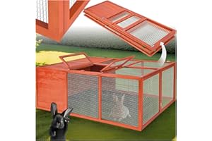 tectake® Clapier Lapin Exterieur Cage Cochon d'Inde Cage Lapin & Autres rongeurs Parc Pliable 159 x 109 x 55 cm en Bois imperméable avec Parc XXL au Sol sans Fond Toit ouvrant Grille Solide
