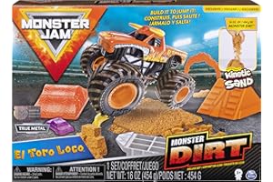 Monster Jam, El Toro Loco Monster Dirt Deluxe Set, Featuring 16oz of Monster Dirt & Official 1: 64 Scale Die-Cast Truck