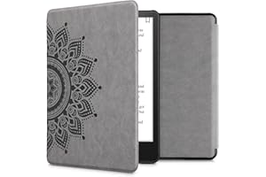 kwmobile Etui kompatybilne z Amazon Kindle Paperwhite (11. generacja - 2021) - osłona ze sztucznego zamszu - wschodzące słońce szare