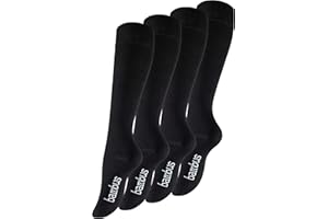 Vincent Creation 4 pary bambusowych damskich podkolanówek w kolorze czarnym, ciemnoniebieskim, beżowym/brązowym, ręcznie wykończona koronka (bez szwu), pończochy zdrowotne