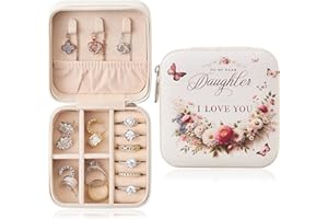 Larlary Pudełko na biżuterię dla kobiet, małe pudełko do przechowywania biżuterii, organizer na pierścionki, kolczyki, naszyjniki, bransoletki itd., prezent dla dziewcząt i kobiet (To my dear