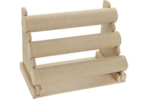 Okllen 3 Tiers Bracelet Holder, Jewelry Organizer Bracelet Bangle Display Stand, Detachable Jewelry Holder Rack for Watch, Necklace, Earring, Hairband, Linen