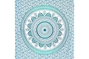 ‎MOMOMUS MOMOMUS Großes Strandtuch XXL Sandfrei - Mit Mandala-Motiv - Ideal als Pareo, Strandtuch Groß Sandabweisend oder Strandlaken XXL - Türkis, 210x230 cm