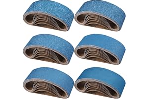Shineboc Bandas de Lija 75 x 533 mm, Bandas Abrasiva de Corindón de Circonio (Grano 40/60/80/120/240/400) ​​para Lijadora de Banda para Metal, Madera -10 Piezas