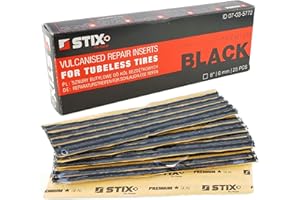 SZNURY BUTYLOWE DO NAPRAWY OPON , SZYBKA NAPRAWA 20CM X 25SZT STIX STIX Automotive Equipment Paski wulkanizacyjne 25 pasków czarne paski naprawcze 6 mm zestaw naprawczy do opon samochodów osobowych ciężarowych paski do napełniania