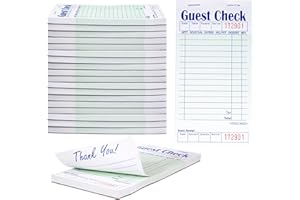 Upper Midland Products Guest Check Pads for Waiters Waitresses Servers Restaurants Orders or Child's Practice Single Page Durable Thick Paper 50 Sheets 20 Pk