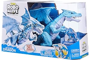 Zuru - Robo Alive - Robot Dragon - Bleu Glace - Sonore et Lumineux - 7115B