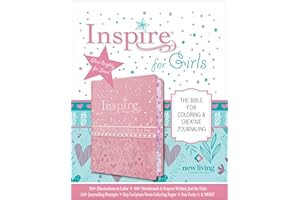 Inspire Bible for Girls: New Living Translation, Metallic Pink, Leatherlike: The Bible for Coloring & Creative Journaling