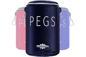 THE BARKWORTH & HATHAWAY COLLECTION Sac à pinces à linge de qualité supérieure avec fermeture éclair sur le dessus,Avec bandoulière,Idéal pour le lavage de corde à linge et séchoir rotatif (pinces vendues séparément),Marque britannique