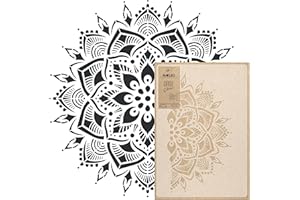NAKLEO Grand Pochoir de Peinture Mandala, Diamètre 61 cm, Réutilisable Pochoir de Fleurs Mandala, Modèle en Plastique pour Artisanat DIY, Motif Géométrique pour Peinture, Mur Sol Bois Tissu Meuble