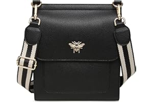 Alice Wheeler Large Bloomsbury Crossbody Bee Bag with striped strap