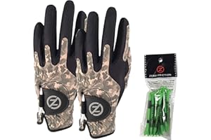 Zero Friction Men's Compression-Fit Synthetic Golf Glove (2 Pack), Universal Fit One Size